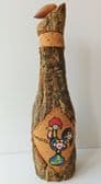 Portuguese wine bottle covered with cork bark small decanter from Portugal